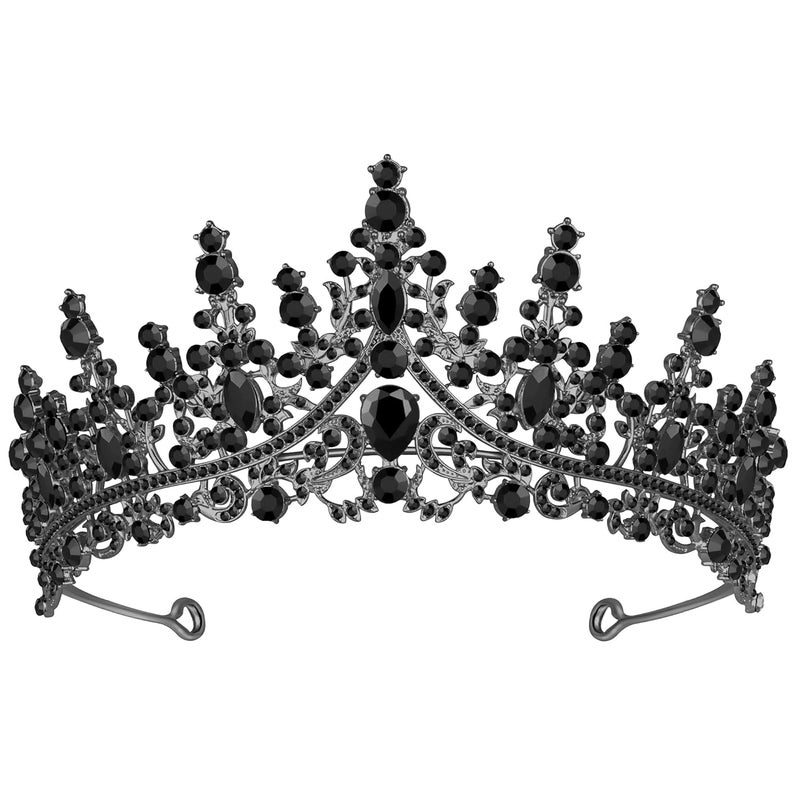 Queenship Tiara Crown for Women, Queen Tiara for Birthday Prom Bridal Party Custome Black - Image 1